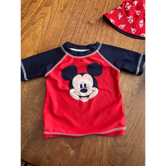 Disney Mickey Mouse Toddler Swim Lot – Rashguard 6-9M, Shorts 3-6M, Hat 6-12M - Picture 2 of 12